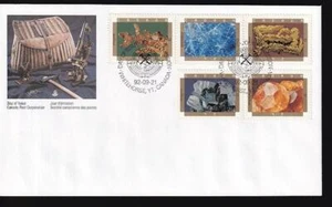 Canada FDC 1992 Minerals, horizontal strip of 5 sc#1440a - Picture 1 of 1