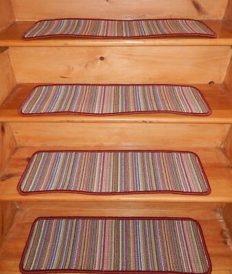 Alfombra de lana acolchada 13 PASOS 9" X 29" PELDAÑOS ESCALERA ESTUCHE.  Foto 1 de 4