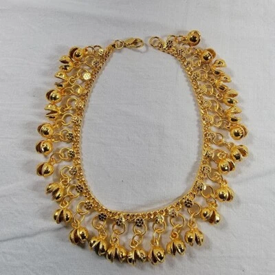 Ankle Bracelet Bells Gold Tone Bellydance Bollywood from India - Image 1 of 2