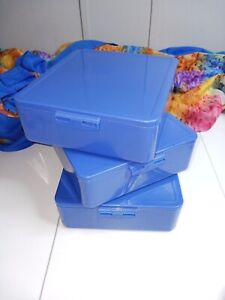 Pottery Barn Kids Spencer Bento box 5 compartment container set of 3 blue