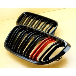 2014-2018 Red Metal Glossy Black Fit BMW F22 F23 F87 M2 Look Front Grille Grill - Picture 1 of 4