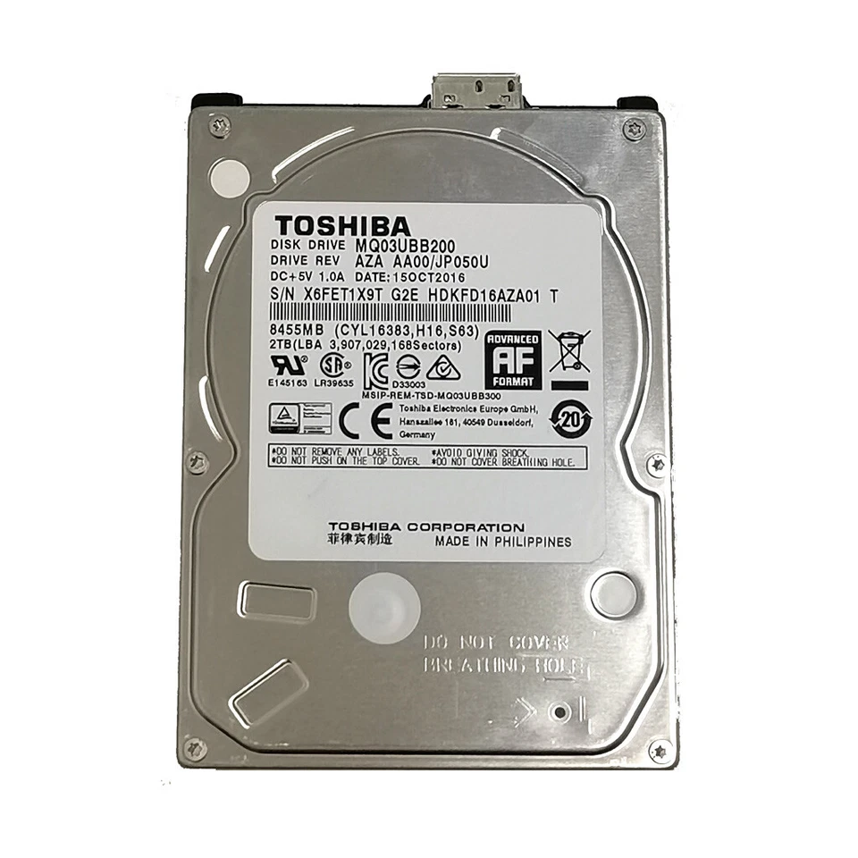Toshiba 2TB MQ03UBB200 2.5" USB 3.0 Portable External HDD Hard Disk Drive