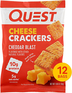 Quest Nutrition Cheese Crackers Cheddar Blast High Protein Low Carb 12 Ct 1.06oz