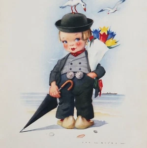 Vintage 50er MCM JAN LAVIES DRUCK Holland Amerika Kreuzfahrtlinie Menü SS NIEUW AMSTERDAM - Bild 1 von 12