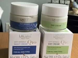 Set of 2 LACURA Q10 Anti-Wrinkle Face Day & Night Cream MADE IN GERMANY New - Picture 1 of 4