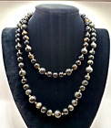 Beautiful New 41" Genuine Natural Obsidian & 14KYG Bead Endless Necklace