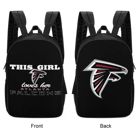 Atlanta Falcons 2-sided Print Bag Travel Backpack Schoolbag Hiking Bag 17 " Cover