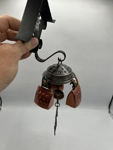 Vintage DEUTSCHLAND hängende Kupfer Glocke Windspiel mit Hirsch Ornament und Hängehalterung - Bild 1 von 8