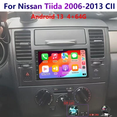 4-64G Android13 For Nissan Tiida 2006-2013 Cll Wireless Carplay Car Stereo Ridio - Image 1 of 4