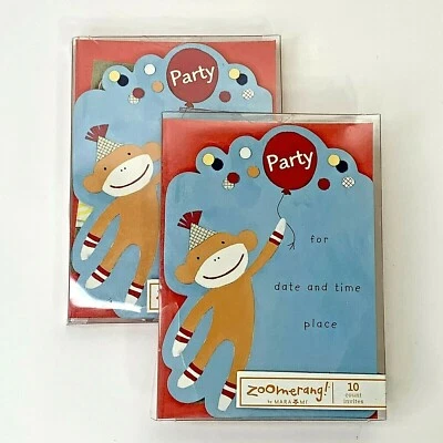 Zoomerang! Invitaciones Calcetín Mono Globo Fiesta por Mara Mi 2 Juegos (20 Total) Foto 1 de 4