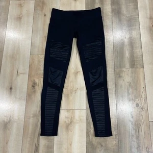 ALO Womens Black Elastic Waist Skinny Leg Activewear Yoga Pants Size Medium - Picture 1 of 10
