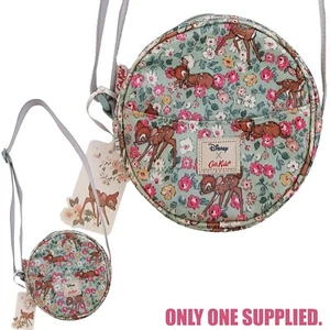 Disney x Cath Kidston Bambi Niños Bandolera Bolso de Hombro Cartera Redondo Floral Aqua - Imagen 1 de 14