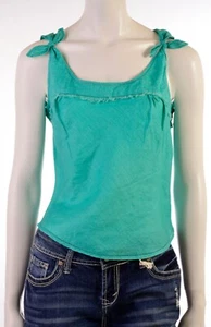 NWT Studio M Max Studio Hawaiian Holiday Linen Tank Top Turquoise Petites S PS - Picture 1 of 4