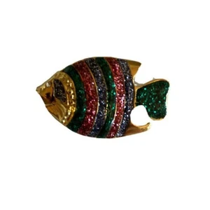 Moda Disfraz Verde Rosa Púrpura Brillante Esmalte Pez Tropical Broche Prendedor - Imagen 1 de 5