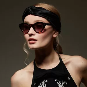 Gafas de Sol Cat Eye Negro Y con Escamas Marrón Retro hally & son HS865 - Picture 1 of 8