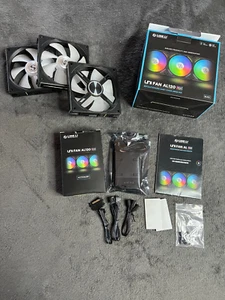 Lian Li Uni Fan AL120 PWM ARGB Black 3x 120mm Fan, Triple Box incl. Controller - Photo 1/5