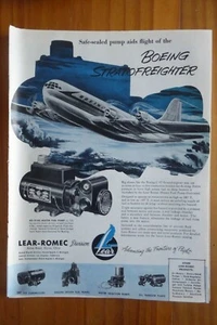 8/1953 PUB LEAR ROMEC HEATER FUEL PUMP BOEING C-97 STRATOFREIGHTER ORIGINAL AD - Bild 1 von 1