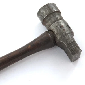 Antique Miniature Watchmakers Hammer with Wooden Handle. Head Stamped F T. - Picture 1 of 4