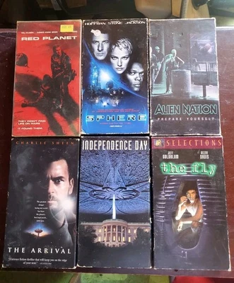 Sci-Fi Alien Space Mars Creature Feature VHS Movie Lot Vintage VCR Tapes  - Image 1 of 4