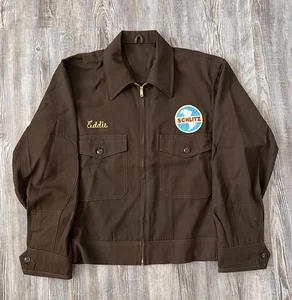 VINTAGE 1940s Brinks Jacket Hart Uniforms Union Made Wool Whipcord Workwear 40s - Picture 1 of 12