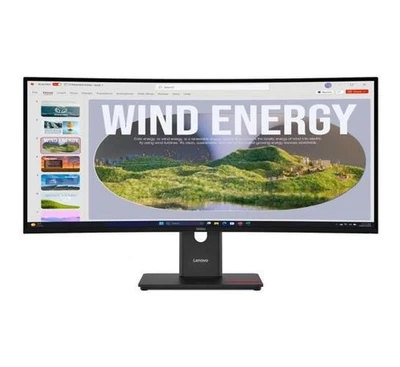 LENOVO ThinkVision T34WD-40 34' 120Hz WQHD Monitor 1500R Curve 4K 3440x1440 21:9 - Image 1 of 2