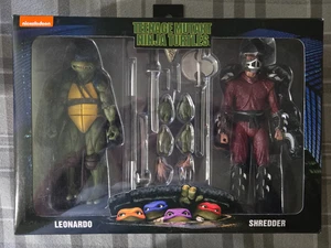 LEONARDO & SHREDDER Teenage Mutant Ninja Turtles TMNT NECA 7" figures Walmart - Picture 1 of 2
