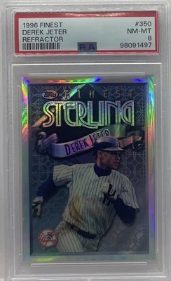 1996 Topps Finest Sterling Derek Jeter #350 Refractor PSA 8 NM YANKEES HOF - Image 1 of 2