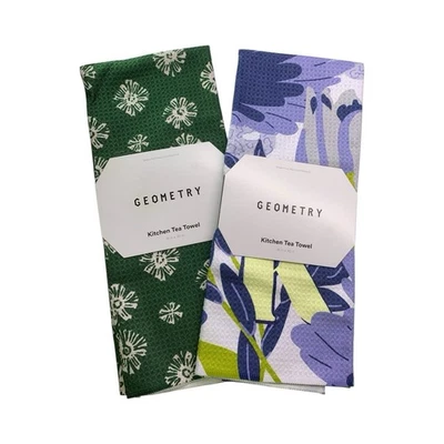 GEOMETRY Kitchen Tea Towels - Quick Dry Microfiber Dish Towels Set of 2 - Image 1 of 2