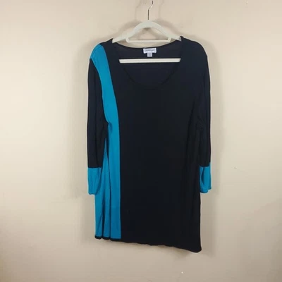 Suéter túnica Avenue negro verde azulado bloques de colores talla 22/24 Foto 1 de 4