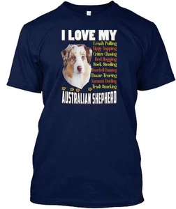I Love My Australian Shepherd Dog T-Shirt Made in the USA Size S to 5XL - Picture 1 of 1