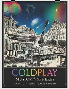 Coldplay Music Of The Spheres JULY 07/22/2025 Nashville Poster PRESALE - Picture 1 of 1