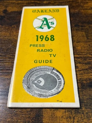 Vintage 1968 Oakland A`s Baseball Press radio TV Media Guide Book Publication - Image 1 of 3