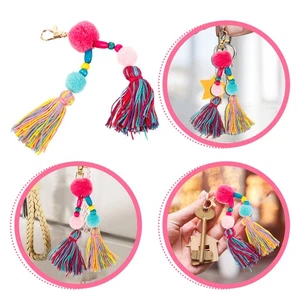 Tassel Bag Pendant Keyring Unisex Cute Design Keychain Decorative Hanging - Picture 1 of 10