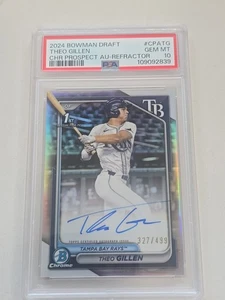 2024 Bowman Draft - Chrome Prospect Theo Gillen Auto Refractor /499 PSA 10๐ฅ - Picture 1 of 6