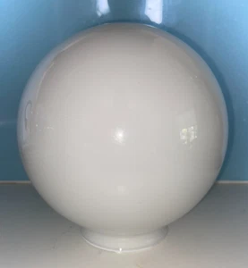 Large Vintage White Glass 17.5cm Round Ball Light Shade Globe - Foto 1 di 3
