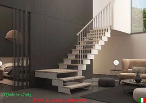 Indoor Straight Winder Staircase Double-Side Steel Stringers Totally Adjustable - Picture 1 of 24