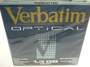 MO disk 1.3GB Verbatim, Magneto Optical Disk 5.25" Rewritable, NEW - Afbeelding 1 van 9