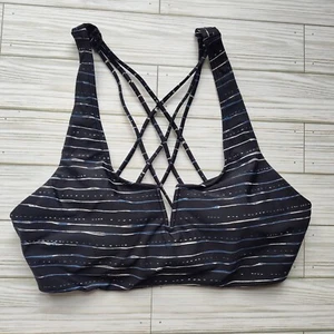 Costume da bagno Title Nine Aria top bikini con ferretto taglia 36D nero bianco blu - Foto 1 di 10