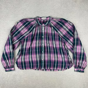 Isabel Marant Etoile Shirt Womens 34 2 Purple Bladine Blouse Check Plaid Top ! - Picture 1 of 9