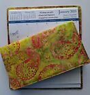 Cotton Fabric Green & Pink Paisley 2024-25 Pocket Calendar & Appointment Book