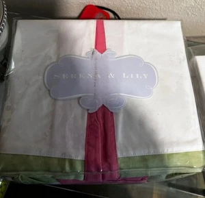Serena & Lily Border Frame Bedskirt Full size Melon Sprout $168 (New) - Picture 1 of 3