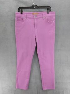 Ellen Tracy Jeans Women Sz 10 Pink Cotton Blend Straight Leg Ankle