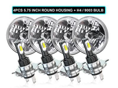 1 conjunto 5 3/4" 5.75 faróis de LED HI/LO fit Oldsmobile 442 98 F85 Cutlass 4X branco - Imagem 1 de 4