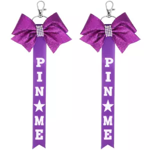 2 Pcs Keychain Bow Cheer Accessories for Girls Pin Me Ribbon Miss - Picture 1 of 11