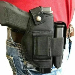 Universal IWB OWB Tactical Pistol Gun Holster with Mag Pouch Concealed Carry US - Picture 1 of 12
