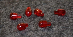 (6) 1x1 Red Translucent Round Dome Bulb / Tip Bricks ~ New Lego Parts - Picture 1 of 1