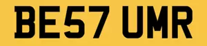 BEST UMER UMAR UMR PRIVATE NUMBER PLATE BE57 UMR PERSONAL CAR REGISTRATION - Picture 1 of 4