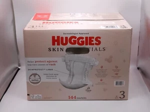 Huggies Skin Essentials Diapers Super Pack. Size: 3-4 (16-28 LB) 144 COUNT - Picture 1 of 3
