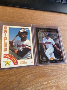 EDDIE MURRAY 1984 Topps #397 & 1996 Upper Deck MILESTONES #2 Orioles Cards (o)