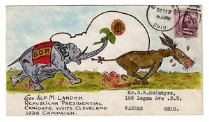 1936 Governor Alf Landon Visits Cleveland Presidential Candidate - McIntyre H/P - Picture 1 of 2
